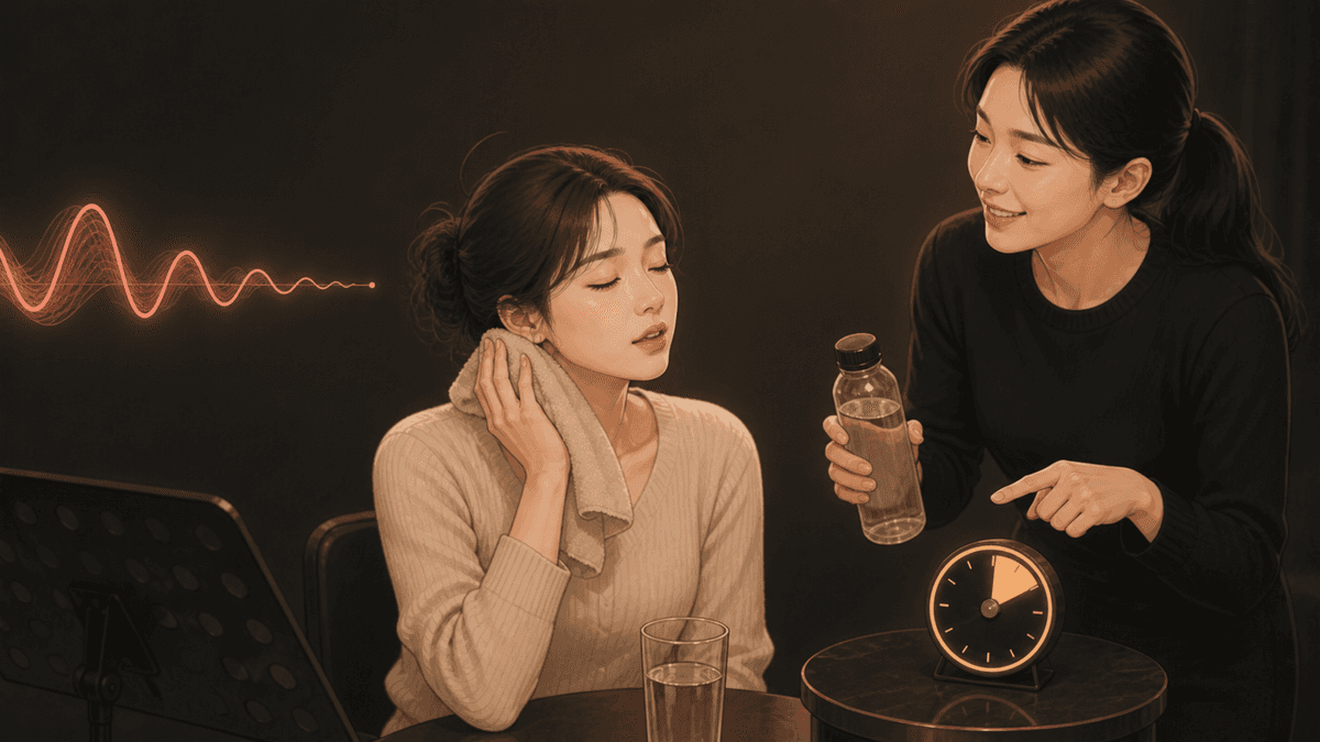 목소리 사용 전후의 발성 노력과 음역, 음량 변화를 기록하는 그림