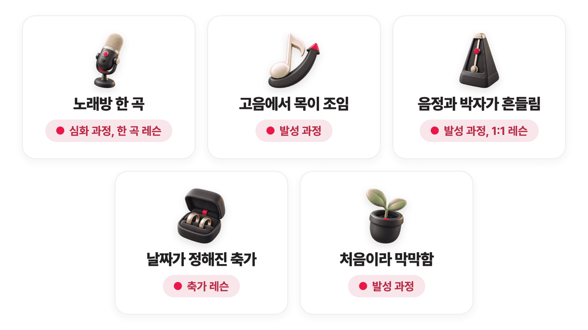 노래방, 고음, 음정, 박자, 축가, 초보자를 위한 보컬 레슨 목적 분류