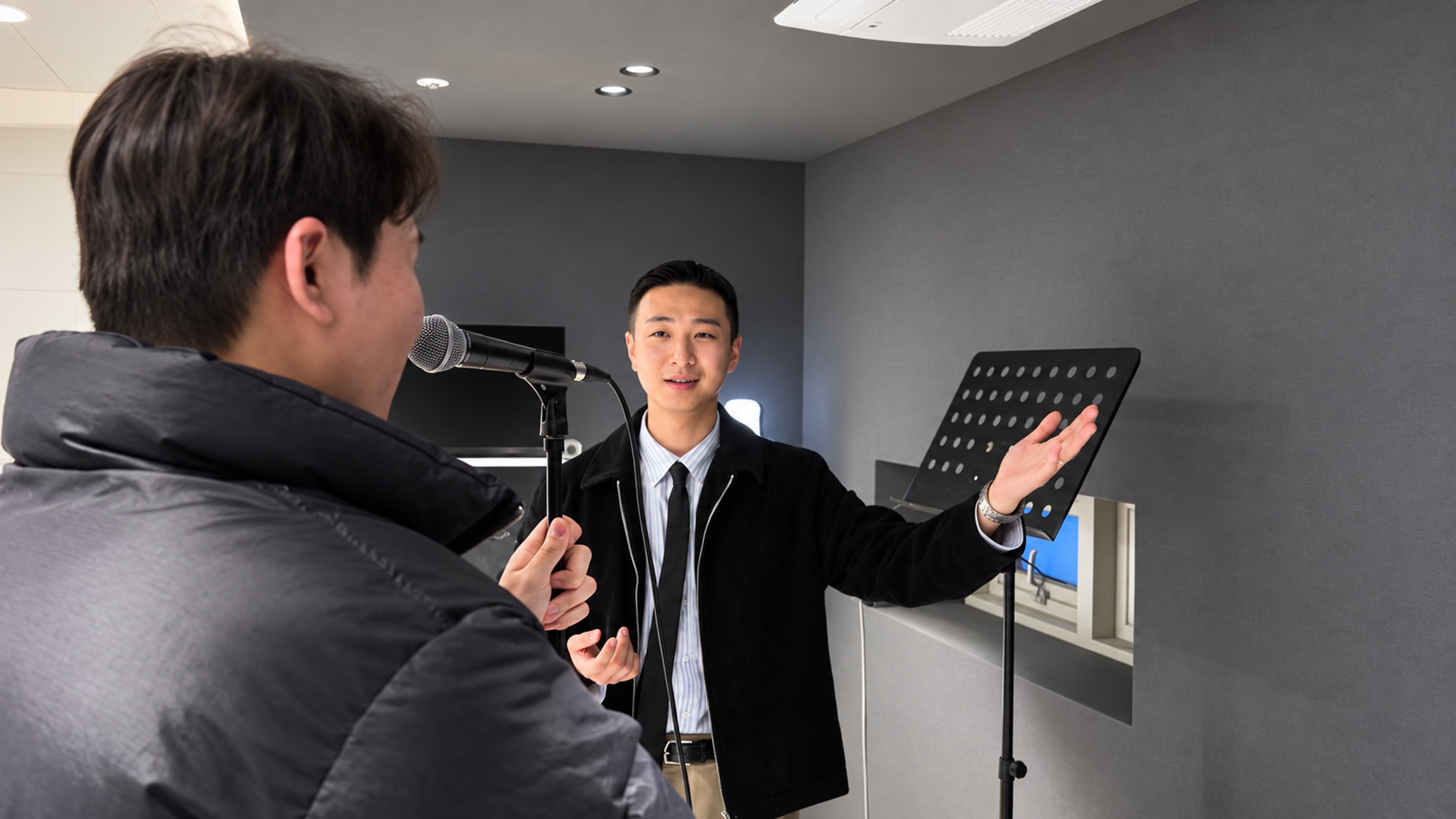나만의 보컬 스타일을 지도하는 수업 모습