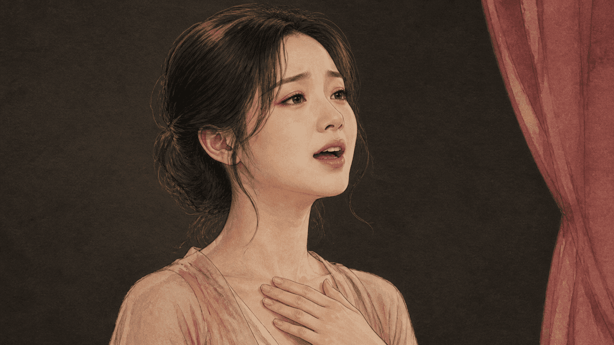 울먹이는 듯한 음색으로 노래하는 가수