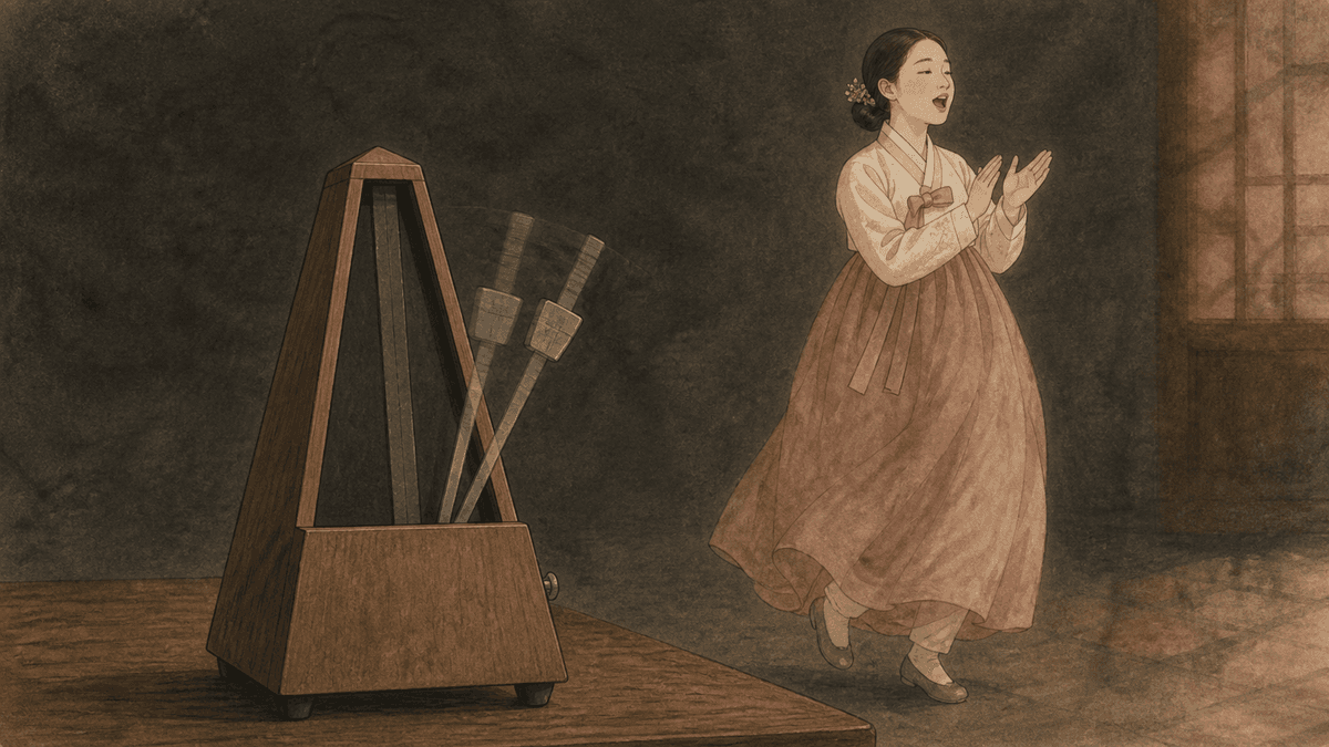 서로 다른 간격의 구슬로 빠르기를 보여 주는 그림