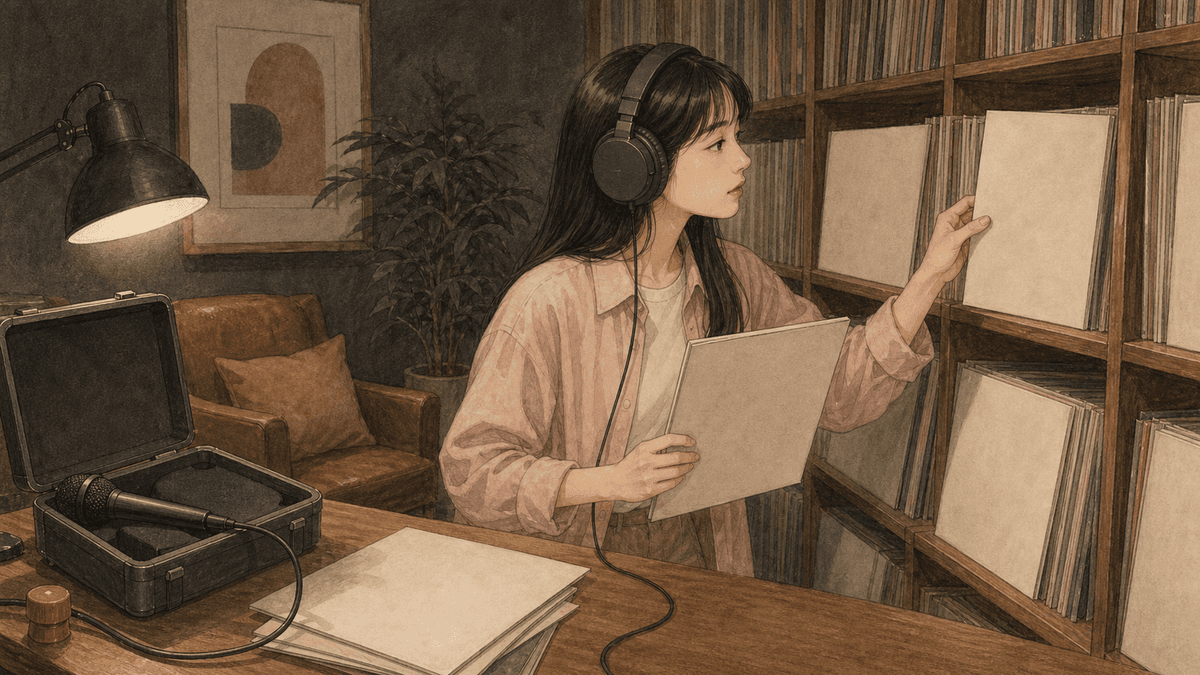 허용된 여러 곡 가운데 직접 자유곡을 고르는 입시생 일러스트